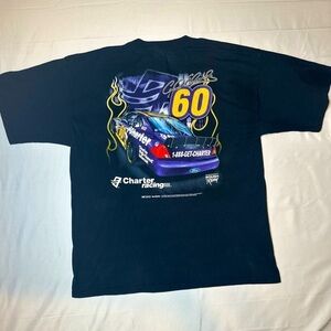 Vintage Carl Edwards NASCAR T-Shirt 2XL Charter Roush Racing Flames 2004 XXL